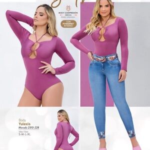 Tissini Yulexis Columbian Bodysuit Size XL Body Shaping Purple NWT